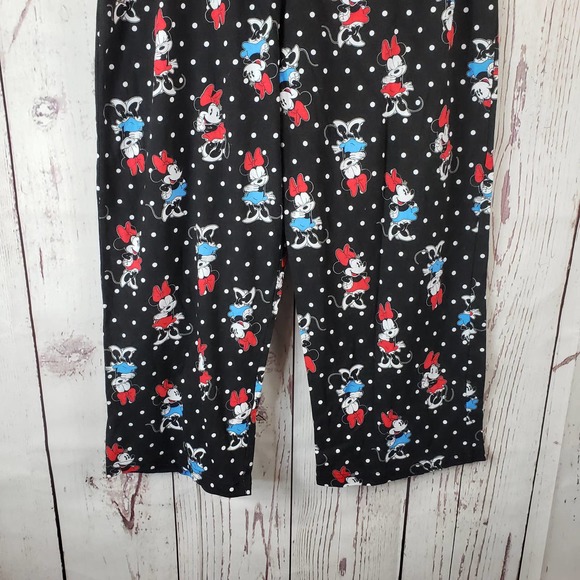 Disney Minnie Mouse Pajama Pants Juniors Size 11/13 Pull On Stretch Cotton Black - Picture 4 of 7